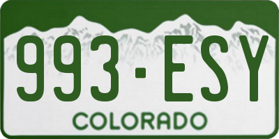 CO license plate 993ESY