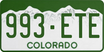 CO license plate 993ETE