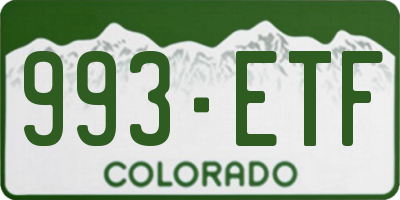 CO license plate 993ETF