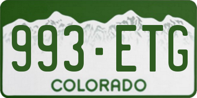 CO license plate 993ETG