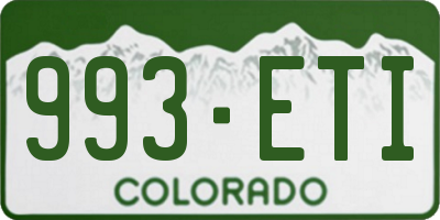 CO license plate 993ETI