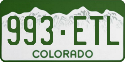 CO license plate 993ETL