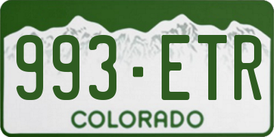CO license plate 993ETR