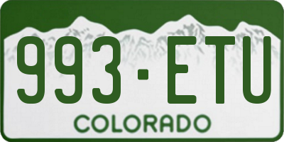 CO license plate 993ETU