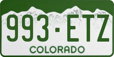 CO license plate 993ETZ