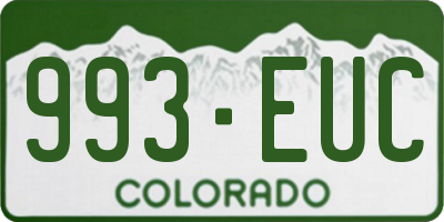 CO license plate 993EUC