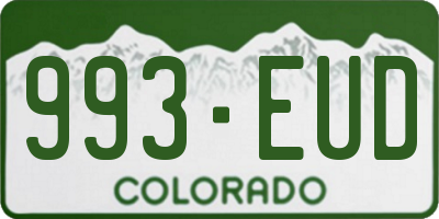 CO license plate 993EUD