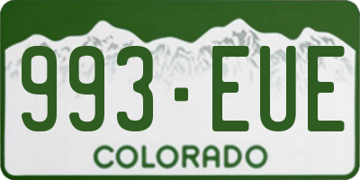 CO license plate 993EUE