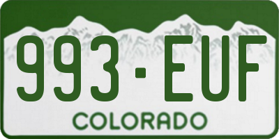 CO license plate 993EUF