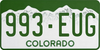 CO license plate 993EUG