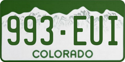 CO license plate 993EUI