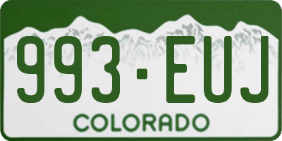 CO license plate 993EUJ