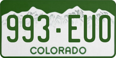 CO license plate 993EUO