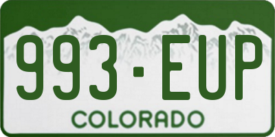 CO license plate 993EUP
