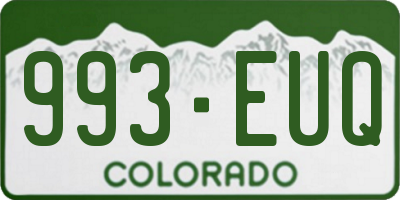 CO license plate 993EUQ