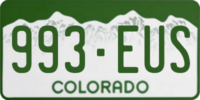 CO license plate 993EUS