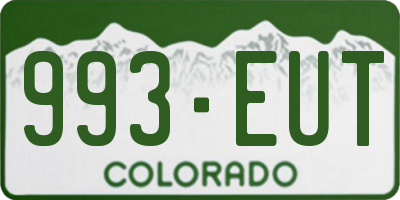 CO license plate 993EUT