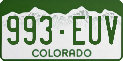 CO license plate 993EUV