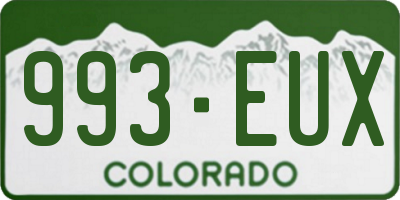 CO license plate 993EUX