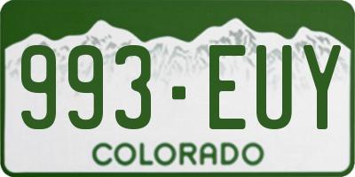 CO license plate 993EUY
