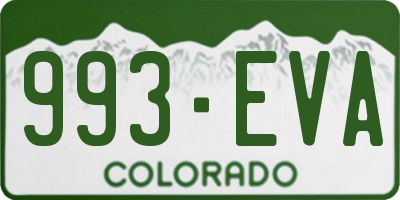 CO license plate 993EVA
