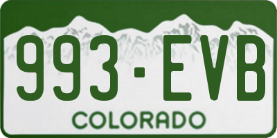 CO license plate 993EVB