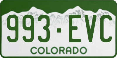 CO license plate 993EVC
