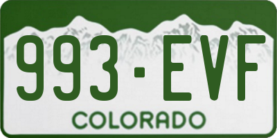 CO license plate 993EVF