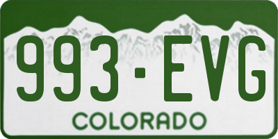 CO license plate 993EVG