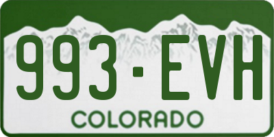 CO license plate 993EVH