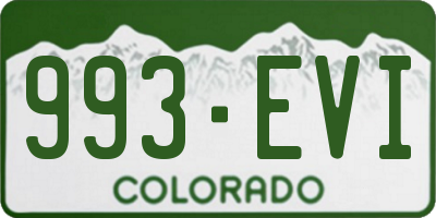 CO license plate 993EVI