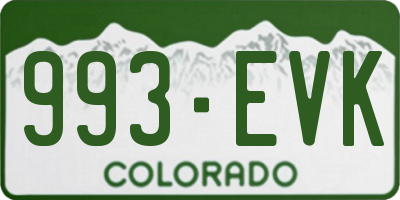 CO license plate 993EVK