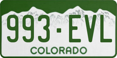 CO license plate 993EVL