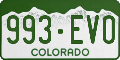 CO license plate 993EVO
