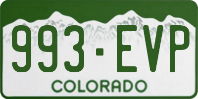 CO license plate 993EVP