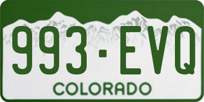 CO license plate 993EVQ
