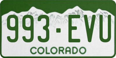 CO license plate 993EVU