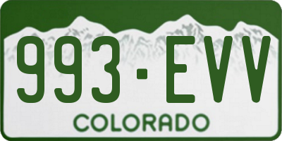 CO license plate 993EVV