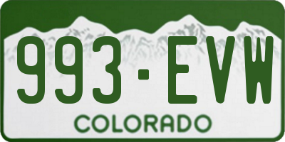 CO license plate 993EVW