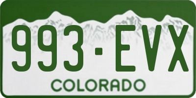 CO license plate 993EVX