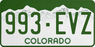 CO license plate 993EVZ