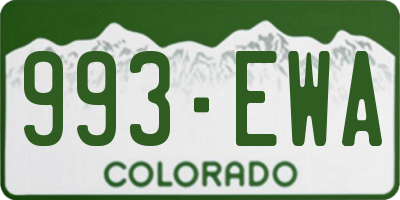 CO license plate 993EWA