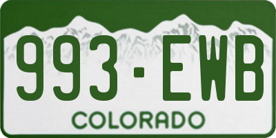 CO license plate 993EWB