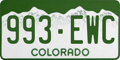 CO license plate 993EWC