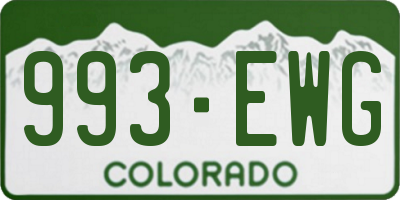 CO license plate 993EWG