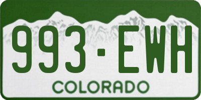 CO license plate 993EWH