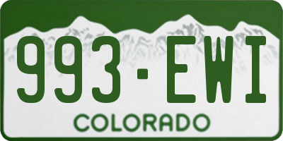 CO license plate 993EWI