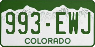 CO license plate 993EWJ