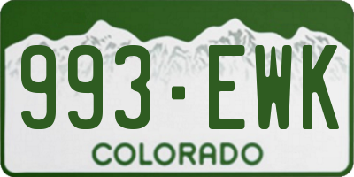 CO license plate 993EWK