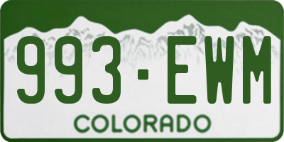 CO license plate 993EWM